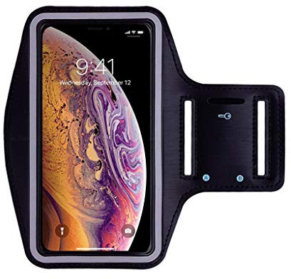 Für iPhone 11 6.1 Zoll Sportarmband Hülle,Colorful Armband Telefon Handyhalter Case für Laufen, Workout, Joggen und Fitness (Schwarz)