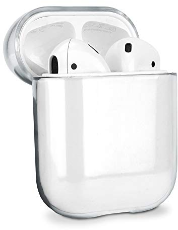 subtel Durchsichtige Schutzhülle kompatibel mit AirPods + kompatibel mit AirPods 2 Hülle - Crystal Clear Ladeschale Case: Transparent, klarsichtig - Airpod Tasche Ladecase Cover Etui Airpodscase