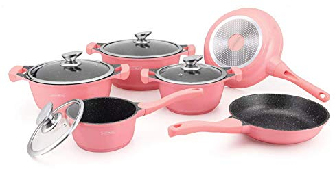 Royalty Line - Batteria da cucina per tutti i tipi di fornelli, colore: Rosa