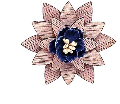 Uteruik Broche en bois en forme de fleur, boutonnière de mariage pour femme et homme, costume de veste de smoking, 1 pièce