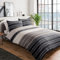 Sleepdown Wende-Bettwäsche-Set, strukturiert, gestreift, 135 x 200 cm + 1 Kissenbezug 80 x 80 cm, Polycotton, Braun, 135 x 200cm + 1 x 80 x 80cm, 5056242763536