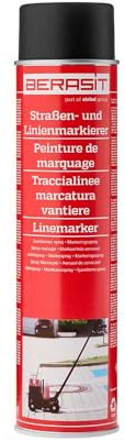 BERASIT Spray de marquage au sol, marqueur de routes et de lignes, résistant aux intempéries, séchage rapide, 600 ml, 1 boîte (noir)