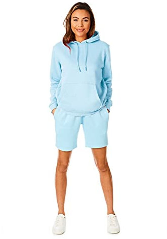 Light & Shade Women's Hooded Soft Touch Ladies Loungewear Hoodie Sweatshirt Top, Aquamarine, S