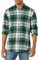 Amazon Essentials Men's Long-Sleeve Flannel Shirt (Available in Big & Tall), Green White Plaid, XXL
