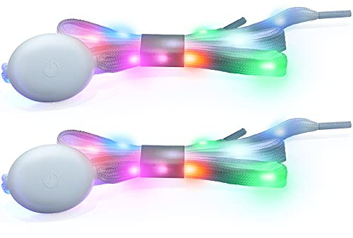 Syhood LED Light Up Shoe Laces Nylon LED Shoelaces with Flashing Shoe Laces for Party Favors Hip-hop Dancing(Multicolour)