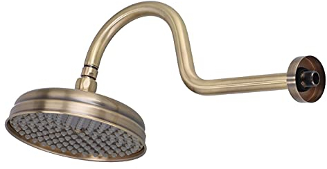 Soffione Doccia Bronzo Rotondo da Bagno, Soffione Doccia a Pioggia Superiore Vintage da 7,9 Pollici Bagno Doccia a Pioggia in Rame Spruzzatore con Uscita Acqua in Silicone(Abito Verde Bronzo)