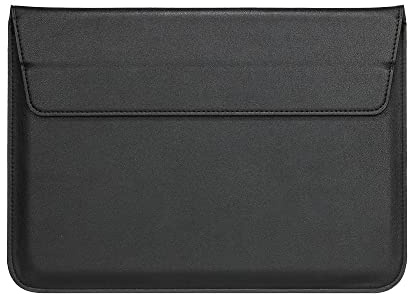 11 Inch Laptop Sleeve Bag with Adjustable Laptop Stand, Ultra-slim Lightweight Case/Water-Resistant PU Leather Computer Tablet Carrying Bag/Pouch Skin Cover for Acer/Asus/Dell/Lenovo (Black, 11 inch)