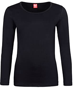 HEAT HOLDERS SOCKSHOP Ladies 0.45 TOG Long Sleeve Vest Pack of 1 Black L