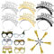 18 Stück Neujahr Party Dekoration 2025 Happy New Year Brillen Stirnband Set Silvester Party Lustige Brillen Glitzer Haarreif für 2025 Party Gebläse für Kinder Erwachsene Silvester Deko