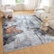 CHOSHOME Waschbarer Teppich Wohnzimmer 80x150CM Kurzflor Teppich Schlafzimmer Abstrakt Modern Teppich rutschfest Balkon Teppich Kunstwolle fur In und Outdoor Teppich Weicher Teppich Läufer Schwarz