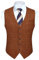 HISDERN Anzugweste für Herren Formale Weste Hochzeits Party Herrenwesten Plaid Klassisch Business Herren Anzugwesten,Gebranntes Orange,XL