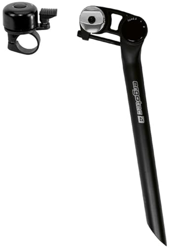 Ergotec Alu Fahrrad Sattelstütze Patentsattelstütze Futura Ø 27,2 mm/L 400mm schwarz/Sand Sicherheitslevel 4 inkl. Fahrradklingel