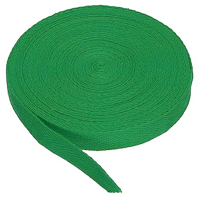 PATIKIL Baumwollband Baumwolle Gurtband 15mm x 9m, Schrägband Baumwoll Nahtband Köperband Saumband Einfassband Stoffband Webband zum Nähen für DIY Basteln Stricken Verpackungen, Rasengrün