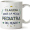 MUGFFINS Tazas Personalizadas para PEDIATRA mujer - En Español - Mejor del Mundo - 11 oz / 330 ml - Regalo Personalizable original y divertido