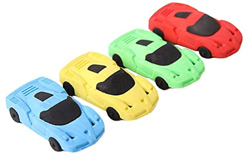 LIUHUIZEYU Auto-Radiergummi, kreatives Radiergummi-Set, abnehmbarer Radiergummi für Jungen, Karneval und Schulbedarf (4 Stück)