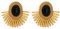 Ohrclips Mit Schwarzen Steinen, Statement-ohrringe Mit Goldener Sonnenblume Für Frauen, Gala-geschenk