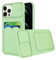 Wousunly Compatible with iPhone 13 Pro Case with Card Holder, Phone Case for iPhone 13 Pro Shockproof with Sliding Camera Lens Protector Cases Silicone Bumper Cute Ultra Thin Cover (Green)