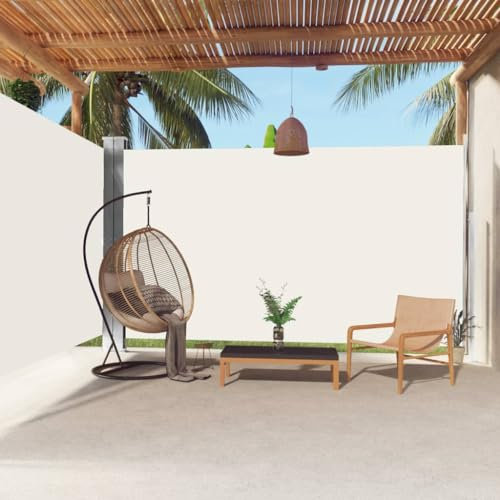Estor Lateral, Brisa-Vista Biombo Exterior Sombrilla Toldo lateral retráctil Crema 220x600 cm