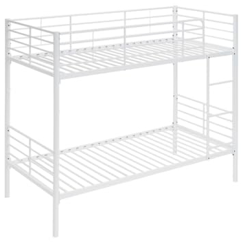 Befara Litera Divisible Twins – Convertible en 2 Camas, Estructura Acero epoxy, protección Anti-caídas - Blanco - 90 x 190