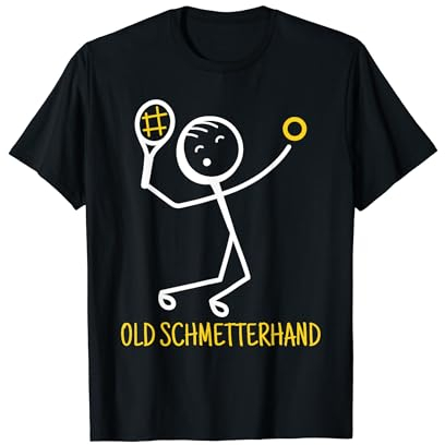 Tennisspieler Old Schmetterhand Sport Lustiges Tennis T-Shirt