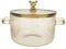 Malloy Casserole en Verre Transparente Marmite à Soupe Chauffante Double Poignées Casserole en Verre avec Couvercle Doré