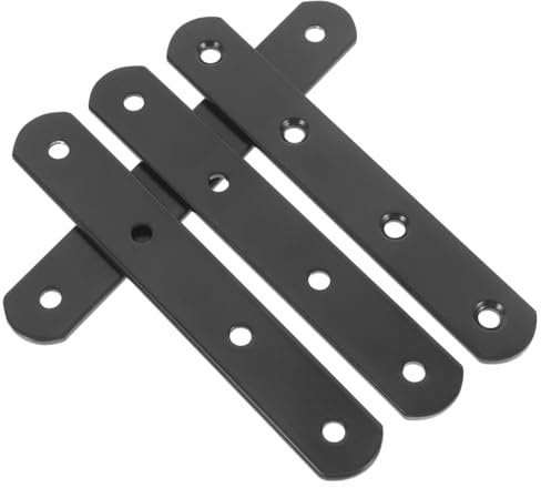 HAWILLOSCH 4piezas Soportes Rectos Para Postes De Cercas Placa De Reparación De Inoxidable Soporte Plano Para Madera Para Construcción De Fences y Gabinetes