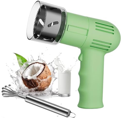 Ouvre-Noix De Coco électrique, Outil D'ouverture De Noix De Coco Portable avec Grattoir à Noix De Coco, Une Clé pour Ouvrir L'outil De Poinçonnage De Noix De Coco, Coco Extracteur De Coquille De Noix