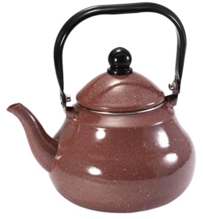 NESPIQ Bouilloire à FlûteThéière avec Sifflet Pot À Café en Forme De Poire en Émail Épais, Bouilloire, Théière, Bouteille d'eau Froide, Cuisinière À Gaz, 2,5 L Bouilloire Theiere Induction