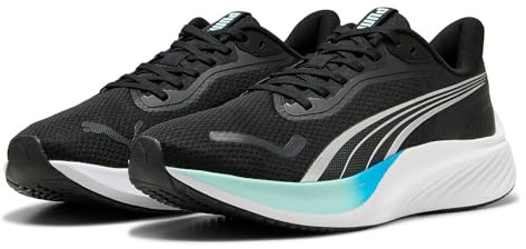 PUMA Unisex Pounce Lite Straßen-Laufschuh, Black Mint Melt Speed Blue, 40.5 EU