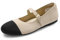 DREAM PAIRS Zapatos Planos Casuales con Puntera Redonda para Mujer Cómodos sin Cordones con Plantilla Acolchada,Size 40.5,Desnudo/Negro,DWUMFA2519