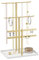 pickpiff Schmuck Organizers, Schmuckständer 32cm Groß, 4 Ebenen Robust Schmuckaufbewahrung, Schmuckhalter, Schmucktablett, Gold