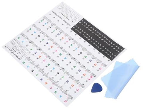 WHAMVOX Piano Keyboard Stickers 61 Key Colorful Music Note Labels Removable Beginner Keypad Decals Note Guide for Electronic Keyboard Protection