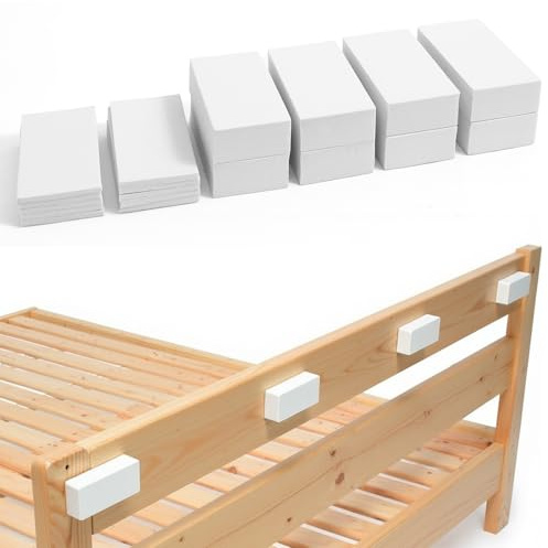 18 Stück Selbstklebend Wandschutz Bett,Wandpuffer Schaumstoff,Weiß Eva Schaum Abstandshalter Wand,Bettgeräusch-Stopper Möbel Wandschutz Anti-Shake Kopfteil Stopper Bett für Möbel Wand Kopfteil