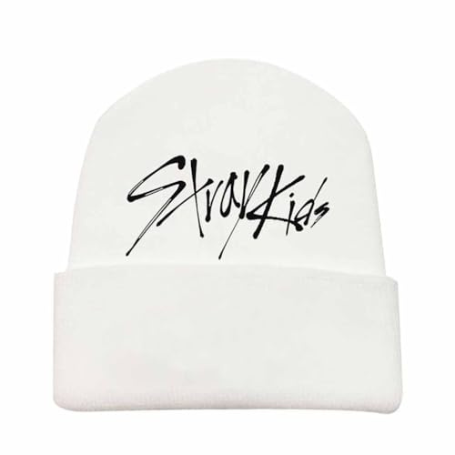 Yijee KPOP Stray-K Beanie Mütze, Unisex Strickmütze mit Stickerei, SKZ SKZOO Winter Hat für Stays Fans, Schwarz, One Size