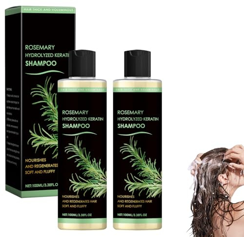 Natürliches rosemary hydrolyzed keratin shampoo, Rosmarin Shampoo für Haarwachstum, Haarpflege Rosemarie Shampoo Damen zur Stärkung von feinem Haar und bei Haarausfall
