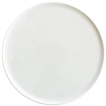 CER-POR Piatti Pizza BIANCO Set Piatti Per Pizza Grandi 32 Cm In Porcellana Per 2 Persone Minimal