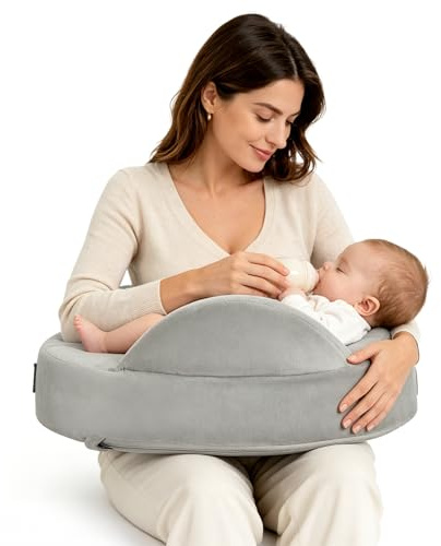 VeftBltrem Memory Foam Nursing Pillow, Plus Size Breastfeeding Pillow with Safety Fence, Ergonomischer Komfort für Rücken und Nacken, Stillkissen mit abnehmbarem Bezug, für Mütter und Väter