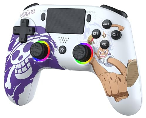 SUBSONIC - Kabelloser Controller PS5 One Piece Luffy Gear 5 - Weiß | Controller mit offizieller Lizenz – Ergonomisch, personalisierbare LEDs und Trigger, Vibration, Touchpad – PS5 & PC