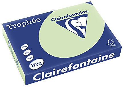 Clairefontaine 1215C - Ries Druckerpapier / Kopierpapier Trophee, intensive Farben, DIN A4, 120g, 250 Blatt, Golfgrün, 1 Ries