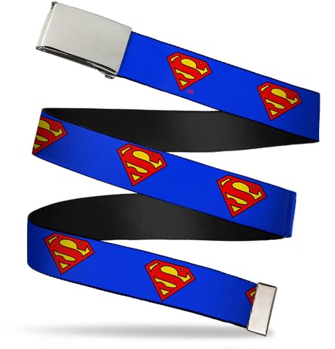 Buckle-Down Herren Webgürtel-Superman Shield Blau Grtel, Mehrfarbig, Einheitsgröße