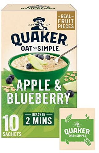Quaker Oat So Simple Apple and Blueberry Porridge Sachets, 10x36 g