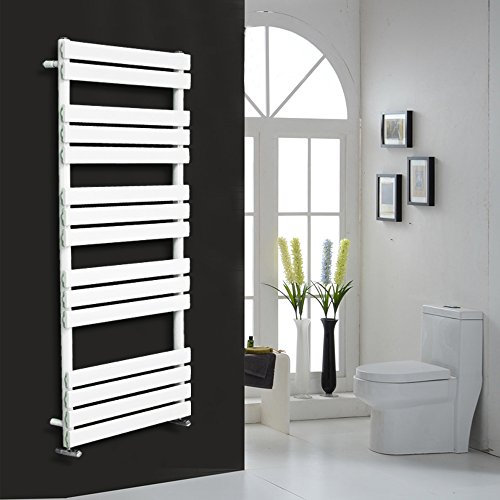 NRG Contemporary Flat Panel Bathroom Heated Towel Rail Radiator Rad Warmer for Living Room and Kitchen - 1600 x 600 Gloss White