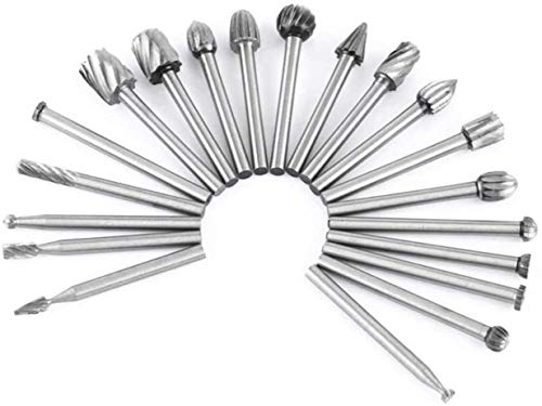 APLUS 20 Piezas HSS Encaminamiento Router Bits Burr Herramientas Rotatorias Madera Fresado Fresas Con 1/8 (mm) Vástago para Rotary Tool-DIY Grabado, Herramientas de Trabajo de Madera