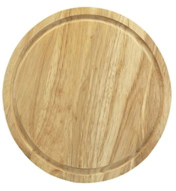 MRRIGHTPRICE 25cm Round Chopping Board Wooden Bread Veg Food Cutting Havea Wood Chopper Board,Beige