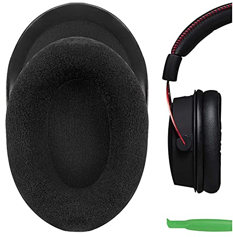 Geekria Comfort Velour Earpad Replacement Ear Pads Compatible with HyperX Cloud III/II Gaming Headset Headphones, Ear Cushions (Black)
