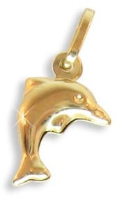 Kleiner Delphin Delfin Anhänger 14 Karat Gold 585 (Art.206078)