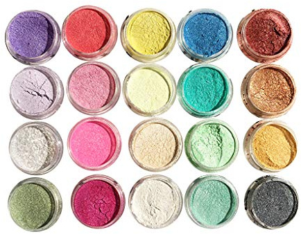 Epoxidharz-Dye Mica Lot de 20 pots de pigments en poudre
