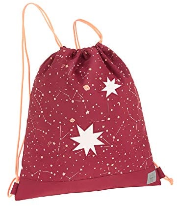 LÄSSIG Kinder Turnbeutel mit Kordelzug Rucksackfunktion Sportbeutel Schule Kindergarten/Mini String Bag Magic Bliss Girls, Rot, 35 x 0,3 x 39 cm