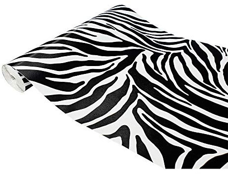 Klebefolie Möbel 45x1500 cm | Möbelfolie selbstklebend im Deko-Stil - wasserfest und einfach anzubringen | Folie für Möbel ideal für Küche, Bad und kreative Raumgestaltung | Zebra Schwarz