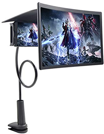MESURE 12 Zoll Bildschirm Vergrößerungsglas, 3D HD Universal Bildschirmlupe, Einstellbare Flexible alle Winkel Telefon Tablet-Halter, Film-Vergrößerer for alle Smart-Phone